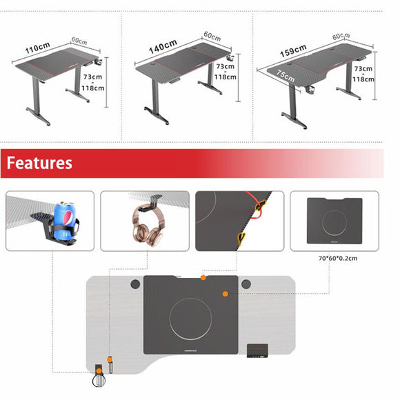 Gaming Standing Desk Home Office Lift Electric Height Adjustable Sit To Stand Motorized Standing Desk 1460 - RnR Galore