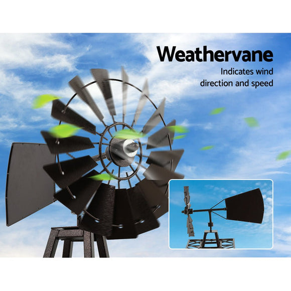 Garden Windmill 120cm Metal Ornaments Outdoor Decor Ornamental Wind Mill - RnR Galore