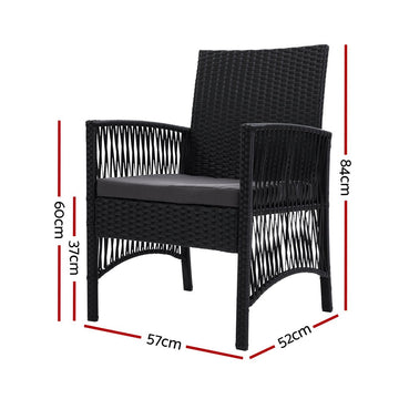 Gardeon 2PC Outdoor Dining Chairs Patio Furniture Wicker Lounge Chair Garden - RnR Galore