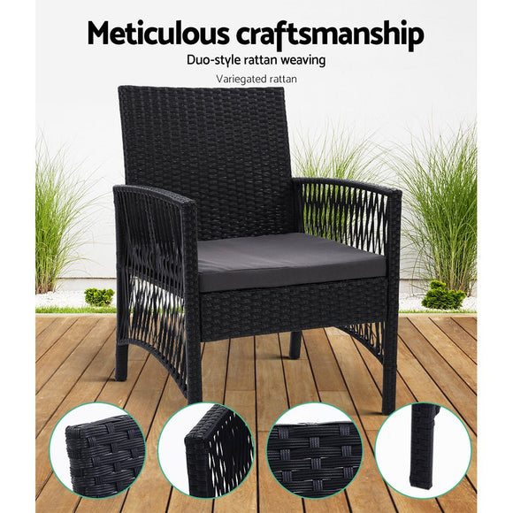Gardeon 2PC Outdoor Dining Chairs Patio Furniture Wicker Lounge Chair Garden - RnR Galore