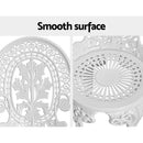 Gardeon 3PC Patio Furniture Outdoor Bistro Set Dining Chairs Aluminium White - RnR Galore