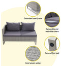 Gardeon 4 - Seater Outdoor Sofa Furniture Lounge Set Wicker Setting Grey - RnR Galore