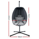 Gardeon Outdoor Egg Swing Chair Patio Furniture Pod Stand Canopy Foldable Grey - RnR Galore