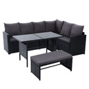 Gardeon Outdoor Furniture Dining Setting Sofa Set Lounge Wicker 8 Seater Black - RnR Galore
