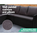 Gardeon Outdoor Furniture Dining Setting Sofa Set Lounge Wicker 9 Seater Black - RnR Galore