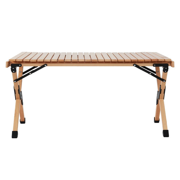 Gardeon Outdoor Furniture Wooden Egg Roll Picnic Table Camping Desk 90CM - RnR Galore