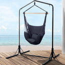 Gardeon Outdoor Hammock Chair with Stand Swing Hanging Hammock with Pillow Grey - RnR Galore