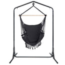Gardeon Outdoor Hammock Chair with Stand Tassel Hanging Rope Hammocks Grey - RnR Galore
