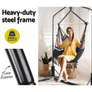 Gardeon Outdoor Hammock Chair with Stand Tassel Hanging Rope Hammocks Grey - RnR Galore