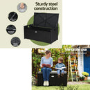 Gardeon Outdoor Storage Bench Box Wicker Garden Sheds Tools Cushion Patio Furniture Black - RnR Galore