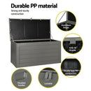 Gardeon Outdoor Storage Box 680L Container Lockable Garden Bench Tool Shed Black - RnR Galore