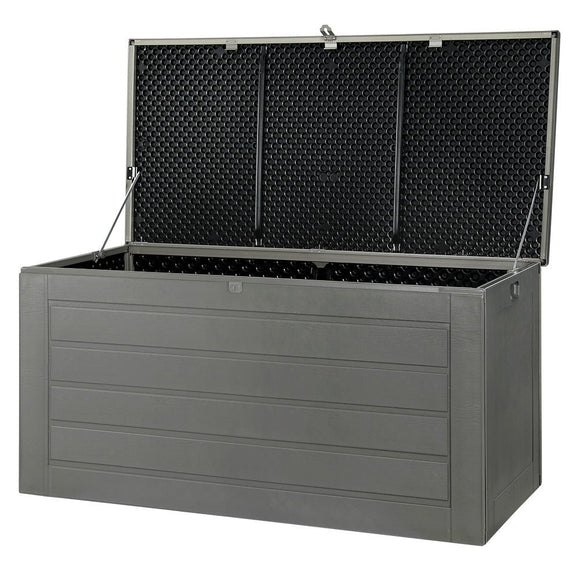 Gardeon Outdoor Storage Box 680L Container Lockable Garden Bench Tool Shed Black - RnR Galore
