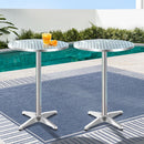 Gardeon Set of 2 Outdoor Bar Table Aluminium Round 70/110CM - RnR Galore