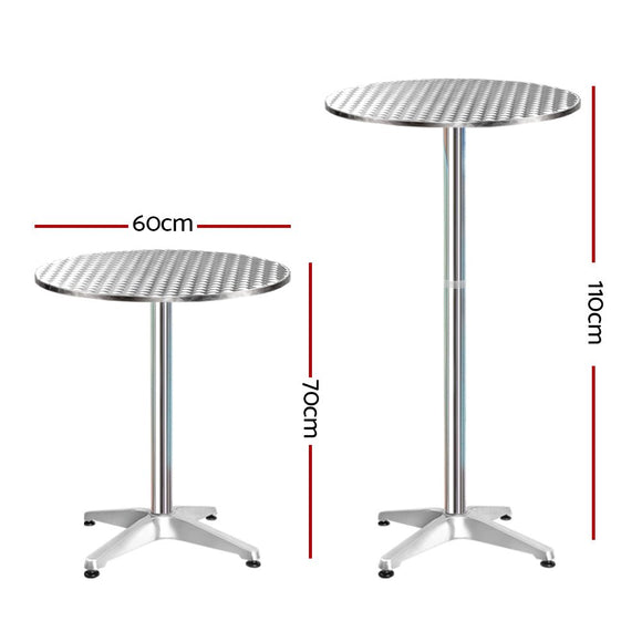 Gardeon Set of 2 Outdoor Bar Table Aluminium Round 70/110CM - RnR Galore