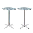 Gardeon Set of 2 Outdoor Bar Table Aluminium Round 70/110CM - RnR Galore