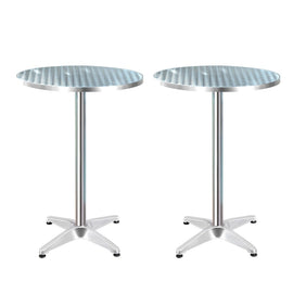 Gardeon Set of 2 Outdoor Bar Table Aluminium Round 70/110CM - RnR Galore