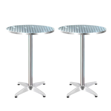 Gardeon Set of 2 Outdoor Bar Table Aluminium Round 70/110CM - RnR Galore