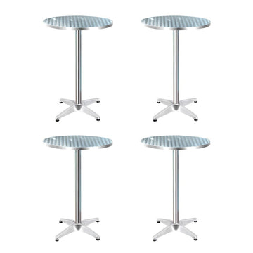 Gardeon Set of 4 Outdoor Bar Table Aluminium Round 70/110CM - RnR Galore