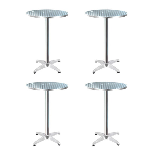 Gardeon Set of 4 Outdoor Bar Table Aluminium Round 70/110CM - RnR Galore