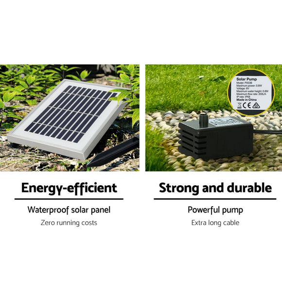 Gardeon Solar Fountain Water Fountain Feature Cascading Fountain LED Lights 76CM Grey - RnR Galore