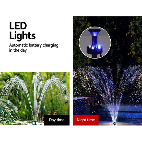 Gardeon Solar Pond Pump Submersible Water Fountain with Battery LED Lights 4.4FT - RnR Galore