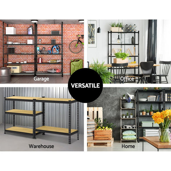 Giantz 1.8M Garage Shelving Warehouse Rack Pallet Racking Storage Shelve Black - RnR Galore