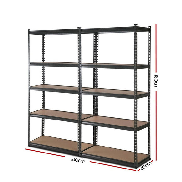 Giantz 2x1.8M Garage Shelving Warehouse Rack Pallet Racking Storage Charcoal - RnR Galore