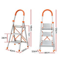 Giantz 3 Step Ladder Multi - Purpose Folding Aluminium Light Weight Non Slip Platform - RnR Galore