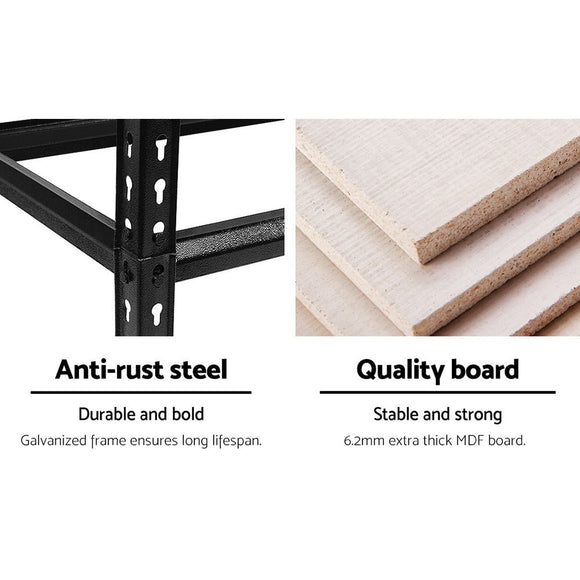 Giantz 3x1.8M Garage Shelving Warehouse Rack Pallet Racking Storage Shelve Black - RnR Galore