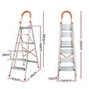 Giantz 6 Step Ladder Multi - Purpose Folding Aluminium Light Weight Non Slip Platform - RnR Galore