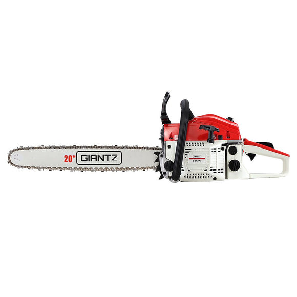 Giantz Chainsaw Petrol 52CC 20" Bar Commercial E - Start Pruning Chain Saw White,Giantz Chainsaw Petrol 52CC 20" Bar Commercial E - Start Pruning Chain Saw White - RnR Galore