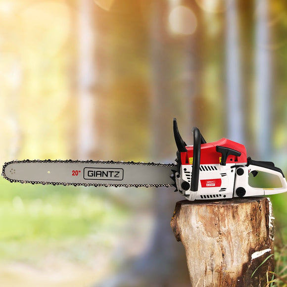 Giantz Chainsaw Petrol 62CC 20" Bar Commercial E - Start Pruning Chain Saw Spark Plug - RnR Galore