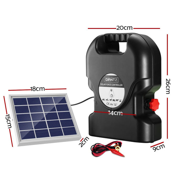 Giantz Fence Energiser 15KM Solar Powered 0.8J Electric - RnR Galore