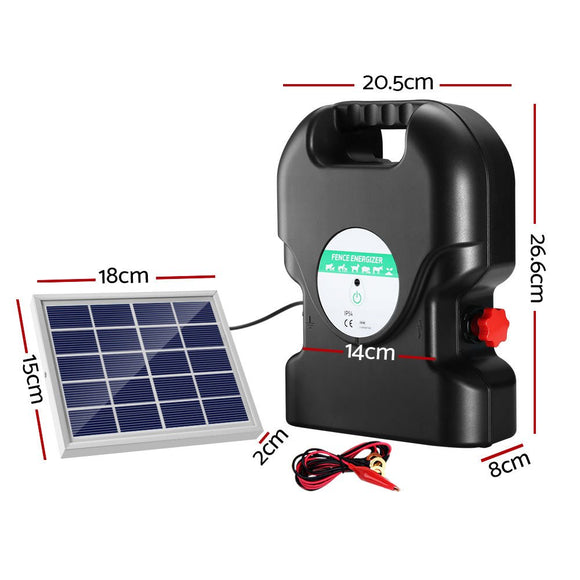Giantz Fence Energiser 20KM Solar Powered 1.2J Electric - RnR Galore