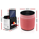 Giantz Fence Energiser 3KM Solar Powered Electric 1200M Poly Tape - RnR Galore