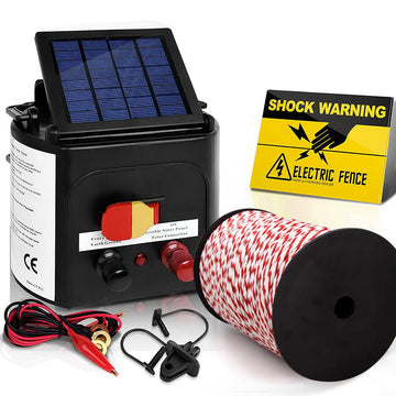 Giantz Fence Energiser 3KM Solar Powered Electric 500M Poly Rope - RnR Galore