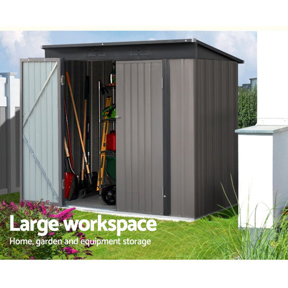 Giantz Garden Shed 1.95x1.31M Sheds Outdoor Storage Steel Workshop House Tool Double Door - RnR Galore