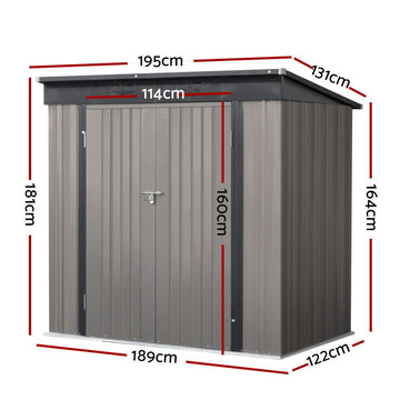 Giantz Garden Shed 1.95x1.31M Sheds Outdoor Storage Steel Workshop House Tool Double Door - RnR Galore