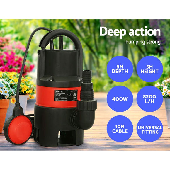 Giantz Garden Submersible Pump 400W Dirty Water Bore Tank Well�Steel Sewerage - RnR Galore