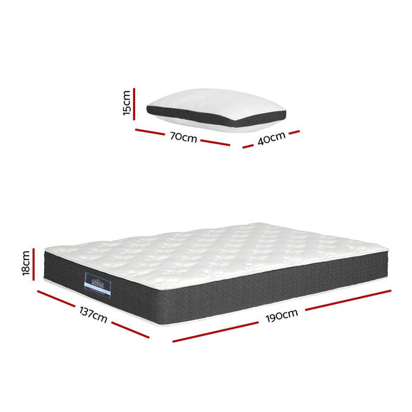 Giselle Bedding 18cm Mattress Medium Soft w/Pillows Double - RnR Galore