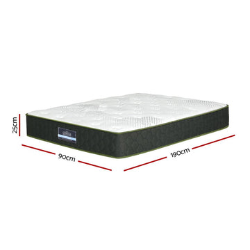Giselle Bedding 25cm Mattress Green Tea Foam Single - RnR Galore