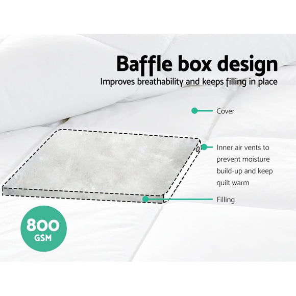 Giselle Bedding 800GSM Microfibre Bamboo Quilt King - RnR Galore