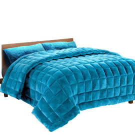 Giselle Bedding Faux Mink Quilt Blue King - RnR Galore