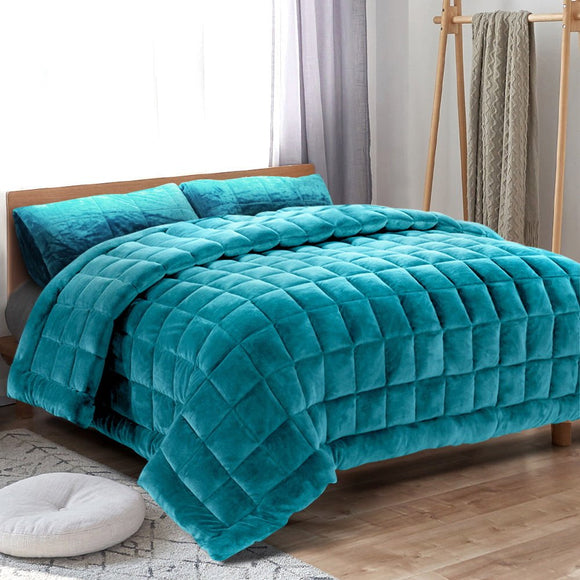 Giselle Bedding Faux Mink Quilt Blue Super King - RnR Galore