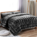Giselle Bedding Faux Mink Quilt Charcoal Queen - RnR Galore