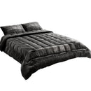 Giselle Bedding Faux Mink Quilt Charcoal Queen - RnR Galore