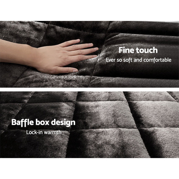 Giselle Bedding Faux Mink Quilt Charcoal Queen - RnR Galore