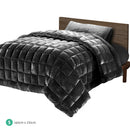Giselle Bedding Faux Mink Quilt Charcoal Single - RnR Galore