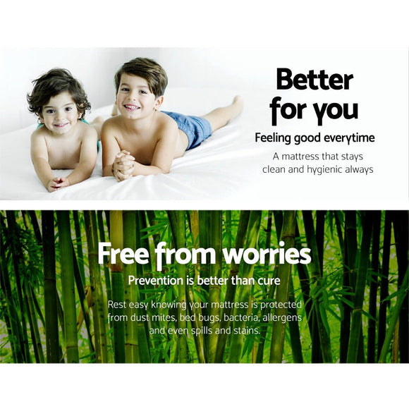 Giselle Bedding Mattress Protector Bamboo Single - RnR Galore