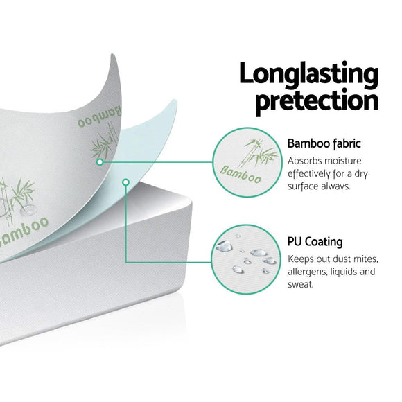 Giselle Bedding Mattress Protector Bamboo Single - RnR Galore